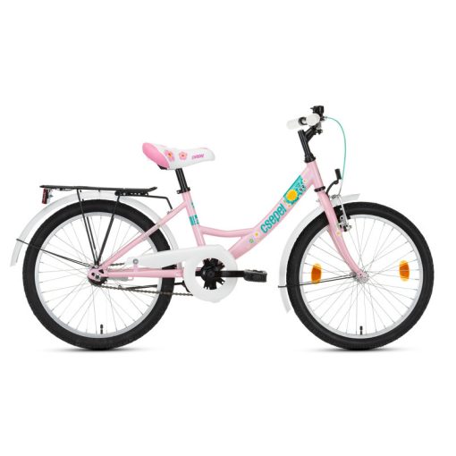Csepel Hawaii 20" gyermek kerékpár - Rózsaszín, virág minta