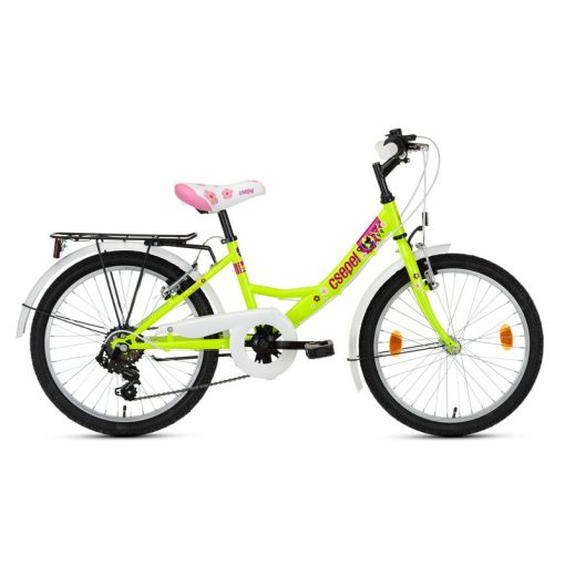 Csepel Flora 20" gyermek kerékpár -Neon zöld